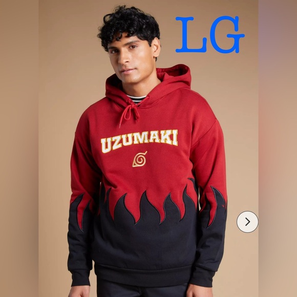 LG Naruto Shippuden Naruto Uzumaki Flame Hoodie